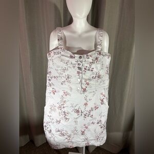 No Boundaries White and Pink Floral Mini Dress